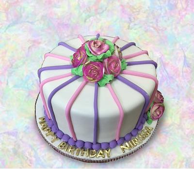 Pink & Purple Stripes - Cake by MsTreatz