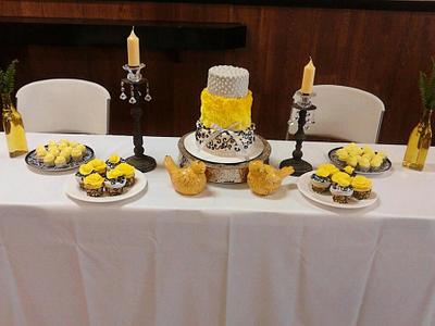Yellow & Black Wedding - Cake by K Blake Jordan