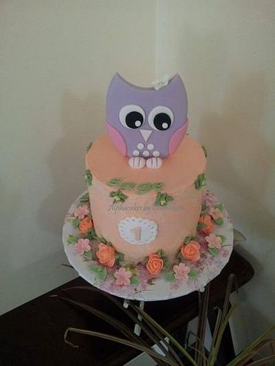Owl themed cake - Cake by AlphacakesbyLoan 