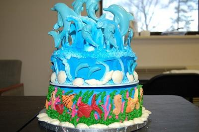 dolphin birthday cake - Cake by AngieW