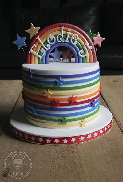 Rainbow, stars & stripes  - Cake by IcedByKez