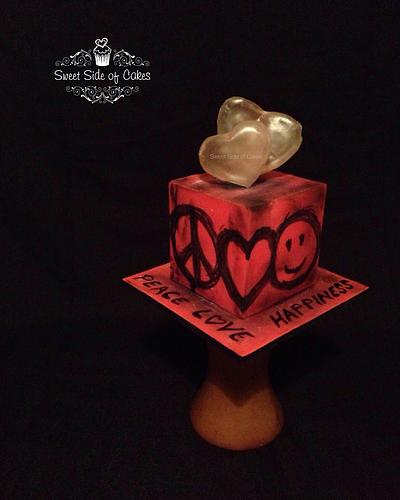 Peace Love Happiness - Cakes Against Violence - Cake by Sweet Side of Cakes by Khamphet 