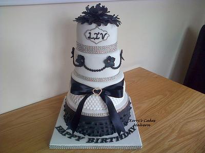Black, White & Bling! Happy Birthday Liv! x - Cake by Kerri's Cakes
