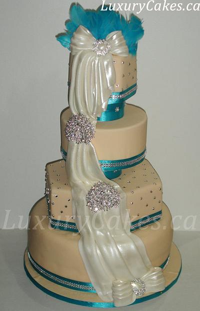 Wedding cake with swarovski crystal Stone work - Cake by Sobi Thiru