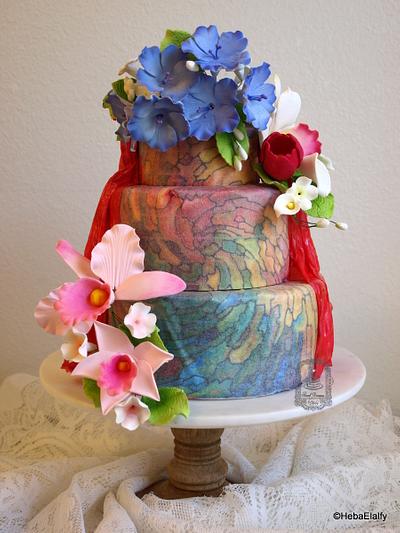 'World Cancer Day Sugarflowers and Cakes in Bloom' collaboration - Cake by Sweet Dreams by Heba 