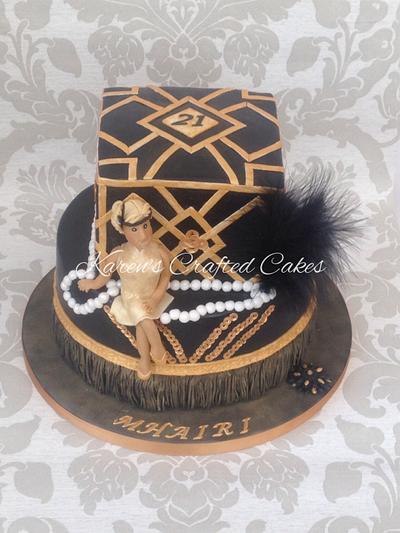 1920's themed 21st birthday cake - Cake by Karens Crafted Cakes