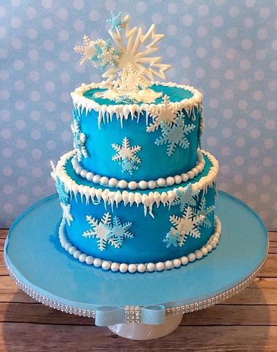 Frozen Theme Buttercream Iced Cake - Cake by Colormehappy