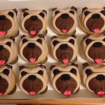 Pug Cupcakes - Cake by Caron Eveleigh