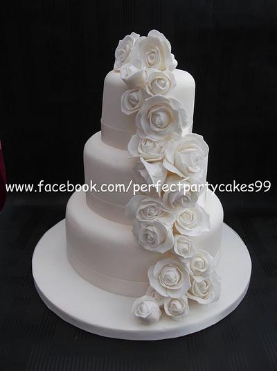 cascading rose - Cake by Perfect Party Cakes (Sharon Ward)