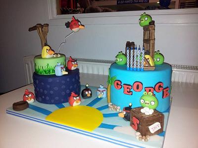 Angry Birds 5th Birthday cake - Cake by looeze