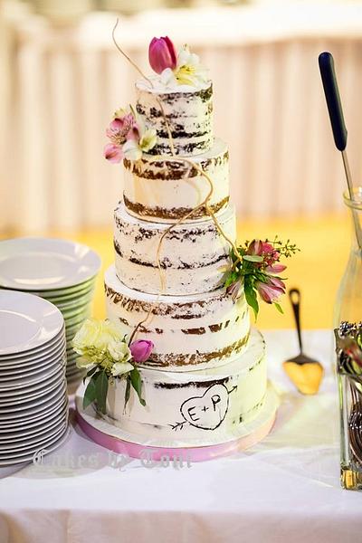 Naked wedding cake - Cake by Cakes by Toni