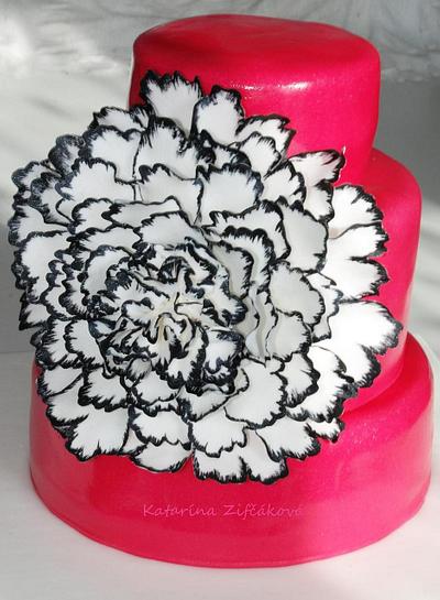 elegant cake  pink white black - Cake by katarina139