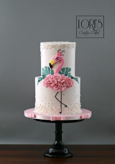 Flamingo birthday - Cake by Lori Mahoney (Lori's Custom Cakes) 
