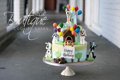 Puppies Cake  - Cake by Boutique Cookies Cakes