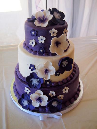 Plum and White Wedding Cake - Cake by Christie's Custom Creations(CCC)