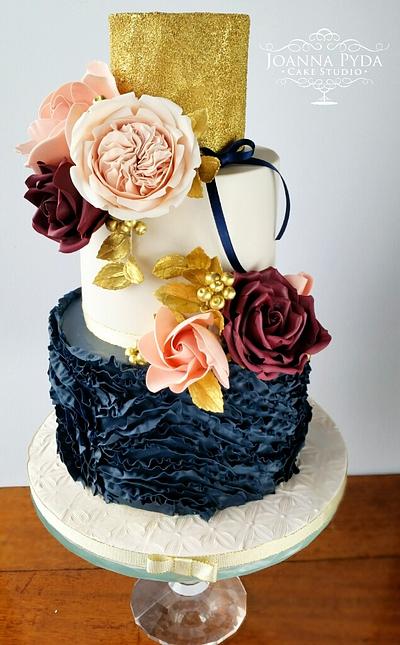Ruffles and flowers - Cake by Joanna Pyda Cake Studio