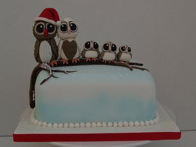 Owl Family Christmas cake - Cake by Melanie Jane Wright