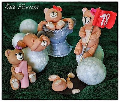 Golf teddy bears  - Cake by Kate Plumcake