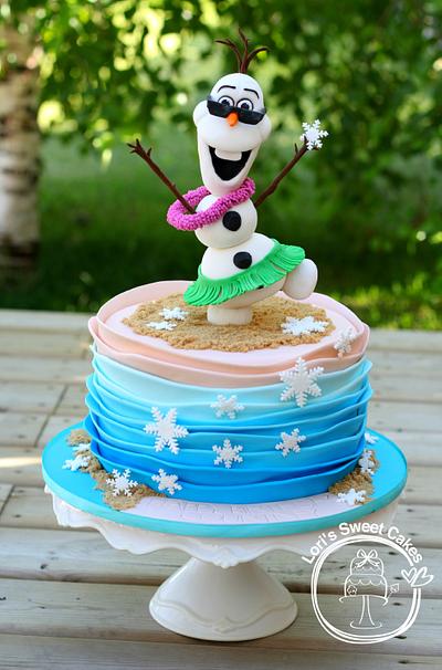 Olaf In Summer - Cake by Lori's Sweet Cakes