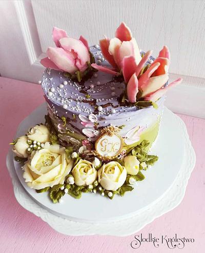  Magnolias and Roses - Cake by Słodkie Królestwo