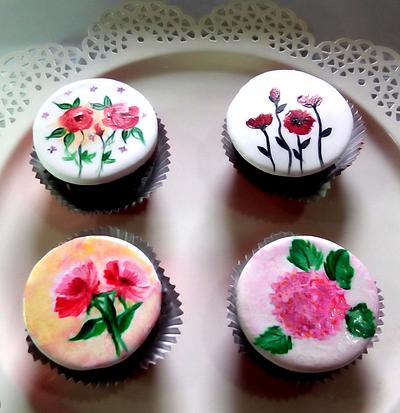 Hand Painted Cupcakes - Cake by Chanda Rozario