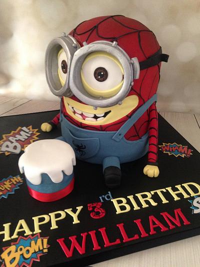 Minion in a spiderman suit  - Cake by Melanie Jane Wright