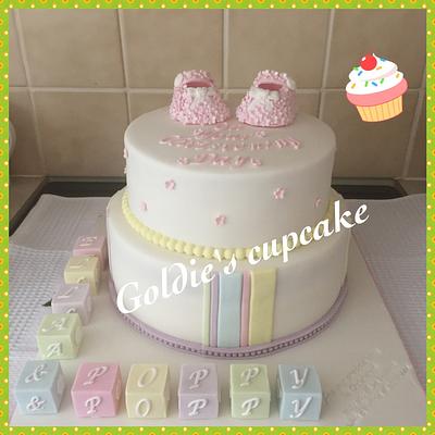 Double christening cake  - Cake by Goldie's Celebration Cakes