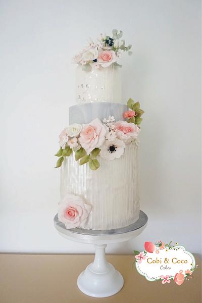 Marble Shimmer Wedding Cake - Cake by Cobi & Coco Cakes 