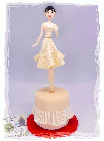 Fashionista Audrey In Givenchy 1954! - Cake by Pauline Soo (Polly) - Pauline Bakes The Cake!