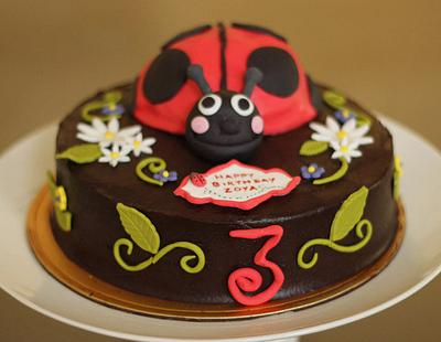 Ladybug and flowers cake - Cake by Smita Maitra (New Delhi Cake Company)