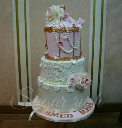 Birdcage engagement cake - Cake by Sara Mohamed