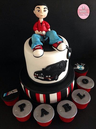 Pablo  and BMW father's car - Cake by Cristina Sbuelz