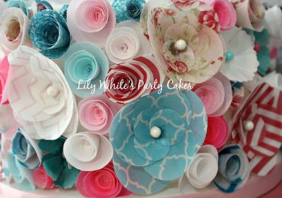 Close up of wafer flowers! - Cake by Lily White's Party Cakes