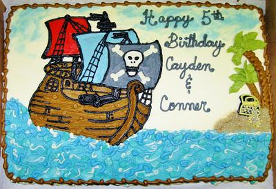 Pirate Ship buttercream cake - Cake by Nancys Fancys Cakes & Catering (Nancy Goolsby)
