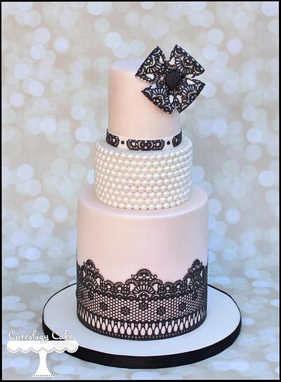 Lace and Pearls - Cake by Cuteology Cakes 