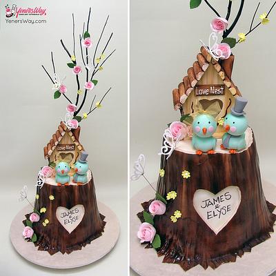 Love Nest Wedding Cake - Cake by Serdar Yener | Yeners Way - Cake Art Tutorials