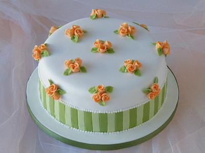 Peach and Green Cake - Cake by CakeHeaven by Marlene