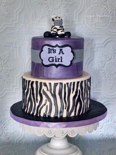 Zebra baby shower cake - Cake by SugarBritchesCakes