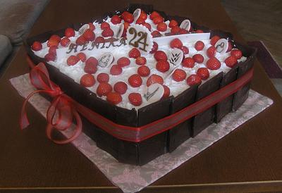 Chocolate cake with strawberry - Cake by Anka