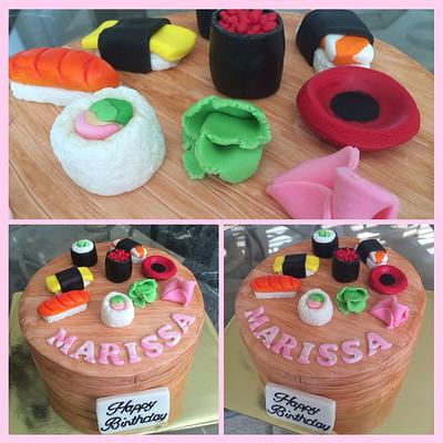 Sushi Marshmallow Fondant Cake - Cake by Frisco Custom Cakes