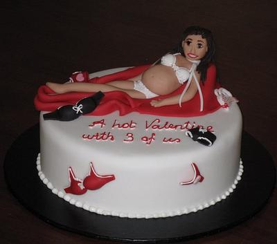 A hot pregnant Valentine - Cake by Nadia Zucchelli