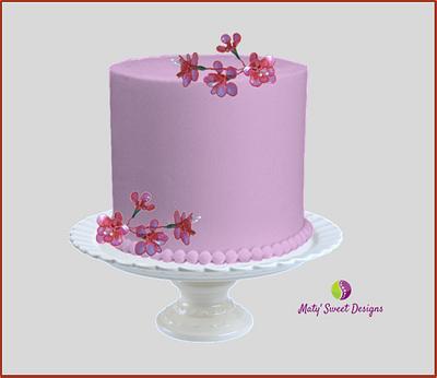 Miniature Gelatin Flowers - Cake by Maty Sweet's Designs