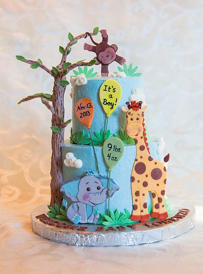 Baby Jungle Animals - Cake by Custom Cakes by Ann Marie