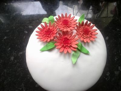 pink gerbras - Cake by nannyscakes
