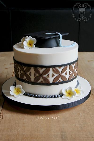 Graduation Cake with an Island theme  - Cake by IcedByKez