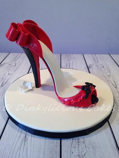 Red and black sexy sugarshoe - Cake by Dinkylicious Cakes