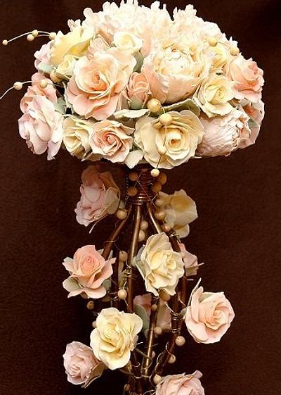 Sugar flowers made for wedding cake topper - Cake by Icing to Slicing