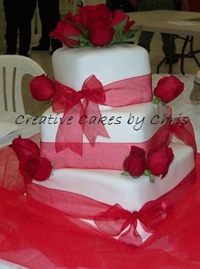 Fondant and Red Roses - Cake by Creative Cakes by Chris