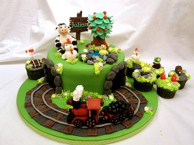 Steam train with country theme cake - Cake by Elli Warren