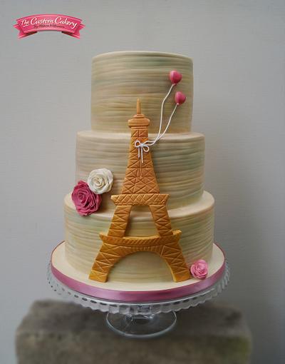 Paris Engagement Cake - Cake by The Custom Cakery
